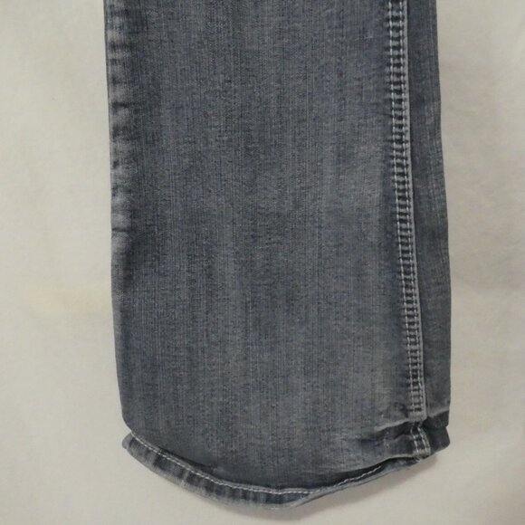 AMETHYST | 14 inch waist measured | Distressed Faded Blue Flare Jeans - Picture 8 of 16